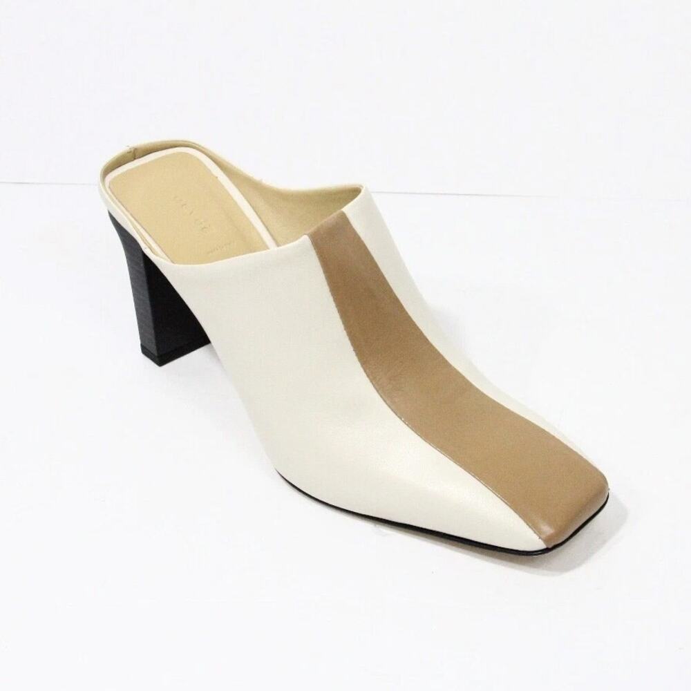 Aeyde Jude Colorblock Square Toe Leather Mules Size 37